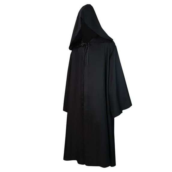 Lilgiuy Men Patchwork Hooded Casual Party Retro Gothic Long Cloak Stage Outfit for School College Library