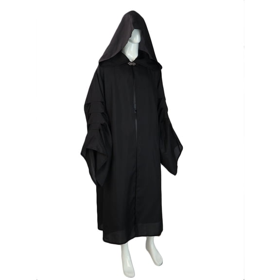 Lilgiuy Men Patchwork Hooded Side Slit Casual Party Retro Gothic Long Cloak Stage Outfit for Riding Hunting