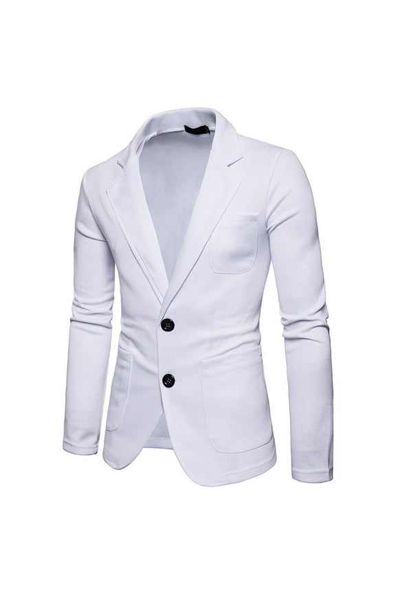 Men Slim-fit Solid Suit Collar Casual Small Suit Coat Corduroy Jacket