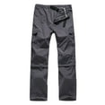 thumbnail image 1 of Lilgiuy Men Solid Casual Button Zipper Multiple Pockets Outdoor Straight Type Fitness Pants Cargo Pants Trousers Winter Clothes for 2022, 1 of 3