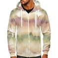 thumbnail image 1 of Lilgiuy Men Sports Fitness Sweatshirt Fashion Long Sleeve Hoodies Full Zip Gradient Tie-Dye Print Jacket Fall Winter Casual Loose Tops, 1 of 4