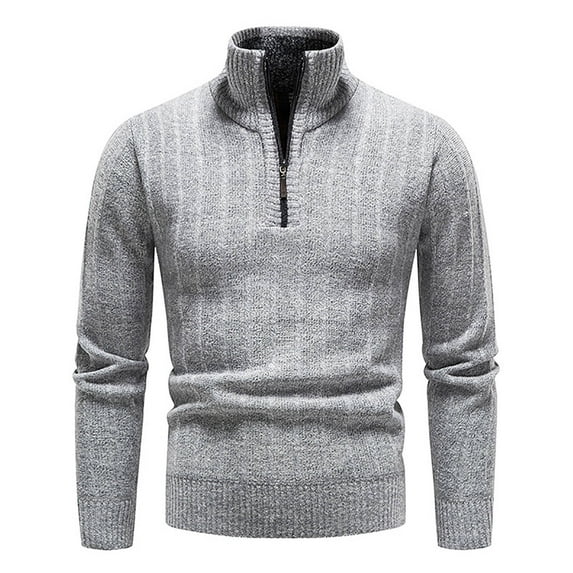 Lilgiuy Men's Autumn Winter Sweater Casual Pullover Hooded Fleece Jacket Gray Fall Fashion for 2022 Spring Winter
