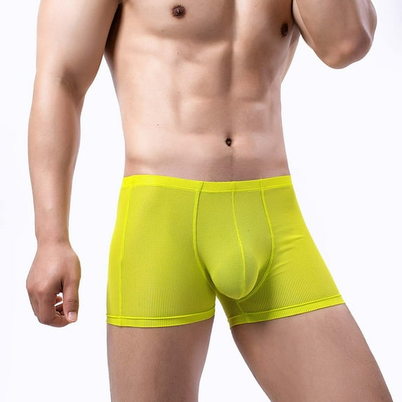 Lilgiuy Men's Boxer Three Points Shorts Mesh Charming Breathable Panties Comfort Flex Fit Underpants