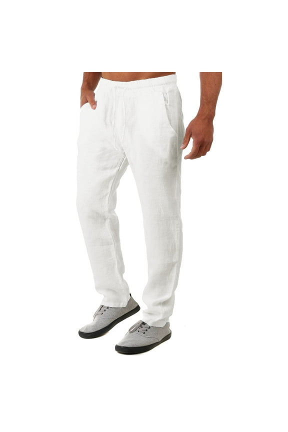 Men's Casual Loose Solid Half WaistPockets Long Pants Fashion for 2022 Spring Winter