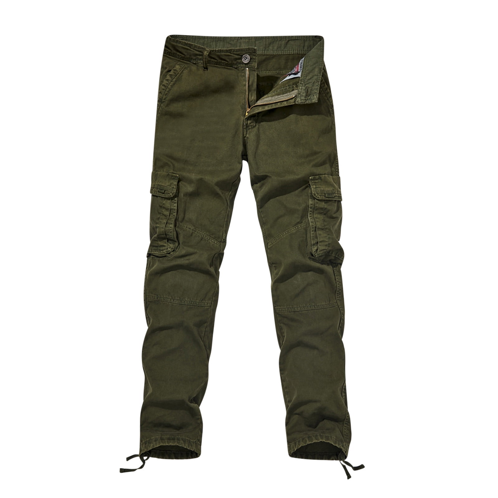 Lilgiuy Men's Casual Military Cargo Pants Baggy Camo Work Trousers with