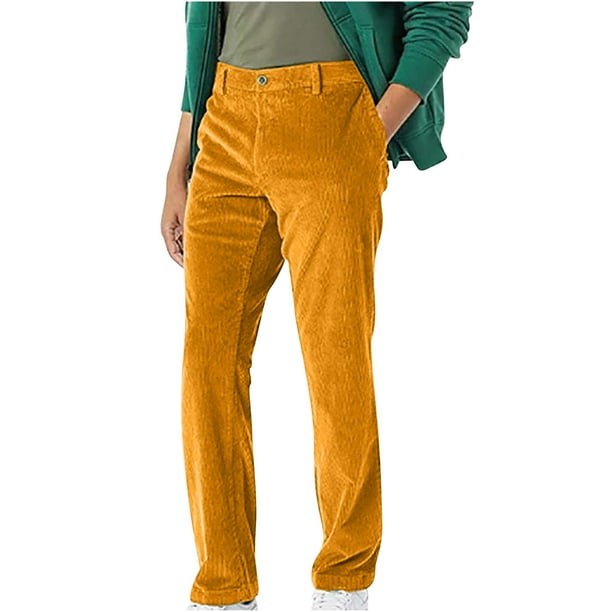 Lilgiuy Men's Corduroy Pant Casual Solid Color Straight Fit