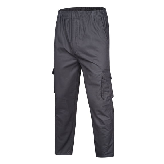 Lilgiuy Men's Cotton And Linen Elastic Waist Blended Breathable Comfortable Soft Beach Casual Trousers Full Length Pants Vintage Style Regular Fit Versatile Pants