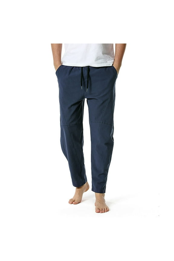 Men's Cotton Linen Loose Casual Pants Men's Lightweight Elastic Waist Pants Yoga Pants Home Pants Fall Clothes for 2022 Spring Winter