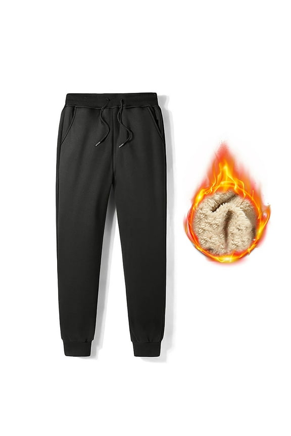 Men's Fashion Casual Cashmere Warm Pants Plush Thickened Leggings Solid Color Mid Waist Pencil Trousers Trousers Lightweight Exercise Pants Running Workout Sports