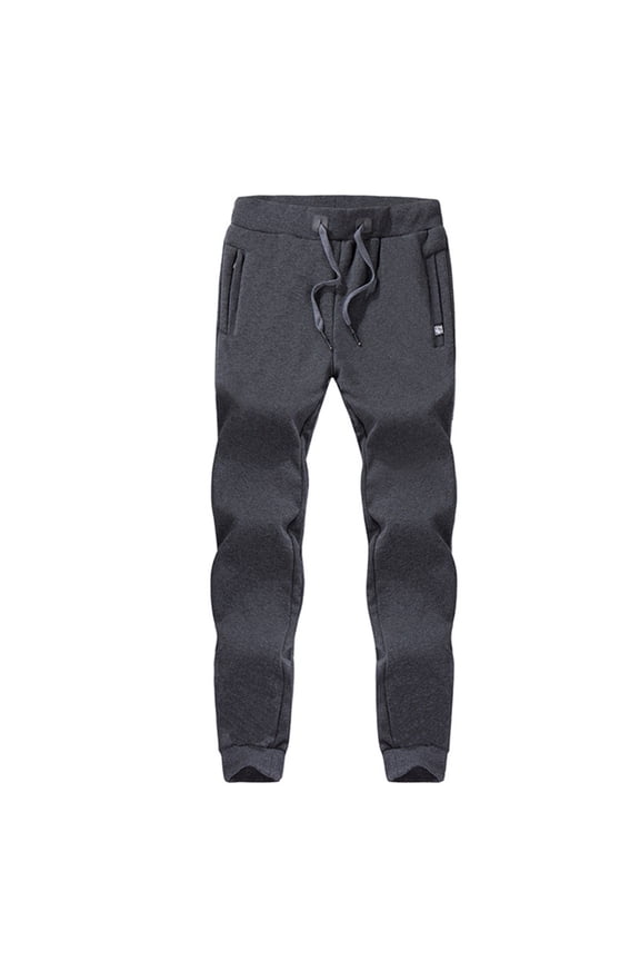 Men's Fashion Casual Cashmere Warm Pants Sanitary Pants Plush Thickened Straight Pants Solid Color Mid Waist Pencil Pants Trousers for Gym Workout Athletic Training