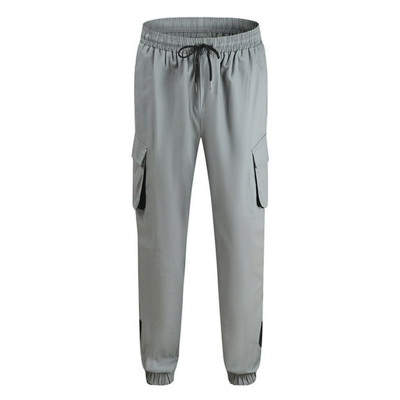 Lilgiuy Men's Fashion Casual Pure Color Outdoors Zipper Pocket Casual Pants Sweatpants Performance Series Extreme Comfort Cargo Pant