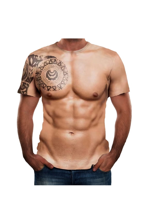 Men's Fitness T Shirts Casual Solid Color Muscle Workout Short Sleeve Basic Round Neck Stretchy Tee Shirt Top Gift for Boyfriend