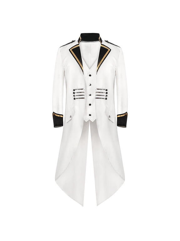 Men's Gothic Tailcoat Coat Steampunk Retro Tail Coat Medieval Lapel Court Dress Slim Coat for Home Leisure