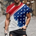 thumbnail image 1 of Lilgiuy Men's Graphic Tees Fashion Men Short Sleeve Round-Neck USA Flag Printed Casual T-Shirt Tops Blouse for Party(Red,5XL), 1 of 5