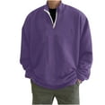 thumbnail image 1 of Lilgiuy Men's Half Zipper Pullover Long-sleeved Top Hoodless Sweatshirts Long Sleeve Stand-up Collar Blouse & Shirt for Tennis Golf, 1 of 5