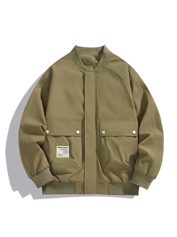 Men's Hardshell Jacket Outdoor Sportswear Men's Turtleneck Trench Middle-aged Business Casual Jacket for Tennis Basketball