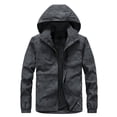 thumbnail image 1 of Lilgiuy Men's Hooded Coat Long Sleeve Letter Floral Stand Collar Zipper Pocket Jacket Gray 2022 Fall Winter, 1 of 5