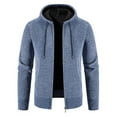 thumbnail image 1 of Lilgiuy Men's Hooded Fleece Cardigan Sweater Winter Long Sleeve Full Zip Warm Thicken Jacket Coat Gifts for Boyfriend Husband Father, 1 of 4