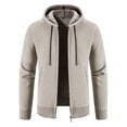 thumbnail image 1 of Lilgiuy Men's Hooded Fleece Cardigan Sweater Winter Long Sleeve Full Zip Warm Thicken Jacket Coat Gifts for Boyfriend Husband Father, 1 of 4
