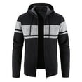 thumbnail image 1 of Lilgiuy Men's Hooded Fleece Cardigan Sweater Winter Zip Up Warm Lined Jacket Coat with Pockets for Training Running Jogging, 1 of 4