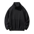 thumbnail image 1 of Lilgiuy Men's Hoodie Jacket Casual Solid Color Plus-size Loose Side Zipper Hoodie Tunic Sweatshirts for Photoshoot, 1 of 4