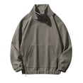 thumbnail image 1 of Lilgiuy Men's Hoodie Jacket Casual Solid Color Plus-size Loose Side Zipper Hoodie Tunic Sweatshirts for Workplace Office Business, 1 of 3