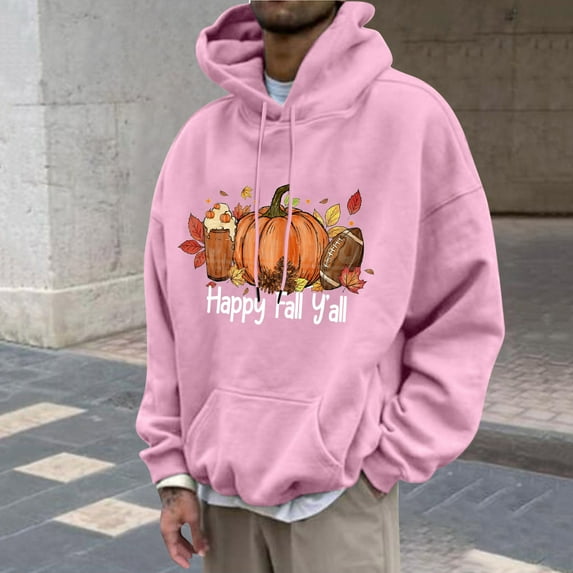 Lilgiuy Men's Hoodie Letter Printed Pullover Long-sleeved Top Hooded Sweatshirts for Tennis Golf