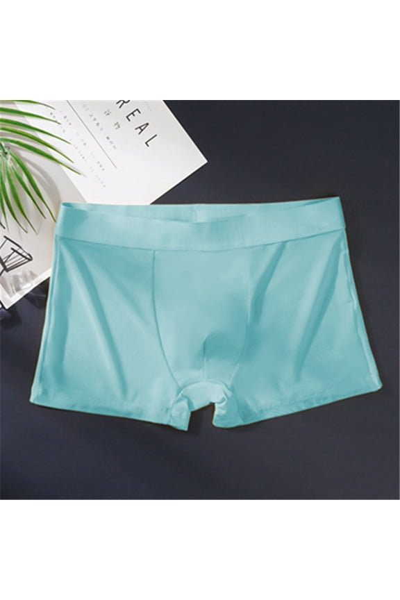Men's Ice Silk Briefs Thin Style Traceless Boxers Business Breathable Summer Comfortable Underwear Short Leg Health Underpants