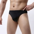 thumbnail image 1 of Lilgiuy Men's Ice Silk Underwear Low Waist Charming U Bag Traceless T-shaped Underwear Classic Multipack Panties, 1 of 5