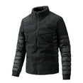 thumbnail image 1 of Lilgiuy Men's Jacket Stand Collar Lightweight Padded Jacket Winter Warm Jacket Casual Coat Black Winter Fashion 2022, 1 of 5