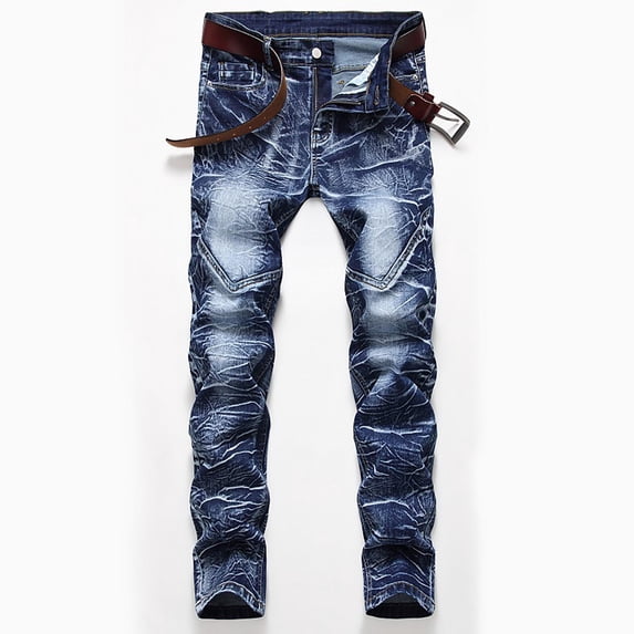 Lilgiuy Men's Jeans New Fashion Have Pockets Button Zipper Personality Denim Trend Jeans for Golf,Basketball or Athletic Activities