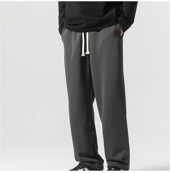 Lilgiuy Men's Joggers Sweatpants Basic Solid Color Straight Leg Loose Fit Comfort Soft Running Athletic Pants with Pockets