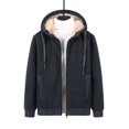 thumbnail image 1 of Lilgiuy Men's Lamb Fleece Coat Warm Cozy Cardigans Long Sleeve Full Zip Hoodies Thermal Coat Fall Winter Clothing, 1 of 5