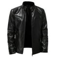 thumbnail image 1 of Lilgiuy "Men's Leather Plus Fleece Jacket, Motorcycle Jacket, Warm Leather Jacket", 1 of 6