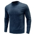 thumbnail image 1 of Lilgiuy Men's Long Sleeve Crew Neck Pullover Sweater Solid Color Top for Party Birthday Club, 1 of 4