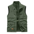 thumbnail image 1 of Lilgiuy Men's Loose Vest Outdoor Casual Solid Color Quick-Dry Sleeveless Reversible Travel Vest Jacket with Multi Pockets Army Green, 1 of 3