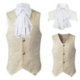 thumbnail image 1 of Lilgiuy Men's Medieval Costume Vintage Men's Short Vest Fake Collar Halloween Costume White（）, 1 of 5