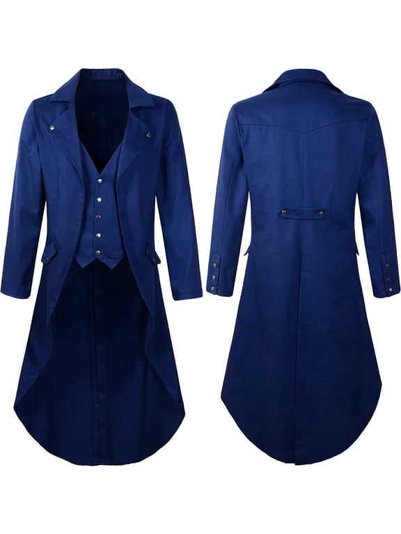 Men's Medieval Tailcoat Jacket Renaissance Costume Gothic Victorian Halloween Tuxedo Coats Gifts for Your Family or Friends