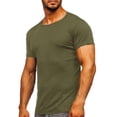 thumbnail image 1 of Lilgiuy Men's Muscle T Shirts Casual Solid Color Stretch Short Sleeve Round Neck Bodybuilding Workout Tee Shirts for Gym(S-3Xl), 1 of 4
