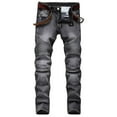 thumbnail image 1 of Lilgiuy Men's New Fashion Have Pockets Button Zipper Personality Denim Trend Jeans Breathable Athletic Fishing Active Joggers Pants, 1 of 5