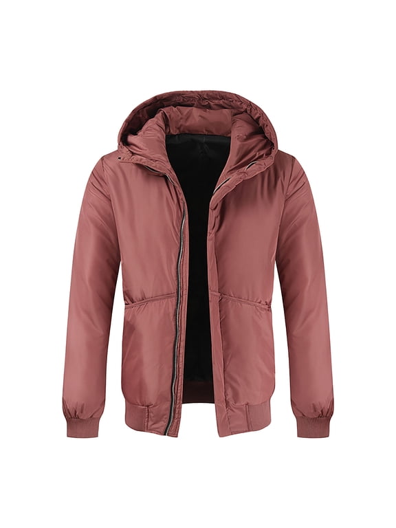 Men's Novelty Casual Warm Thickened Down Jacket Large Coat Long Sleeve Hooded Pocket Zipper Down Jacket Coat for Sports Gym Exersice
