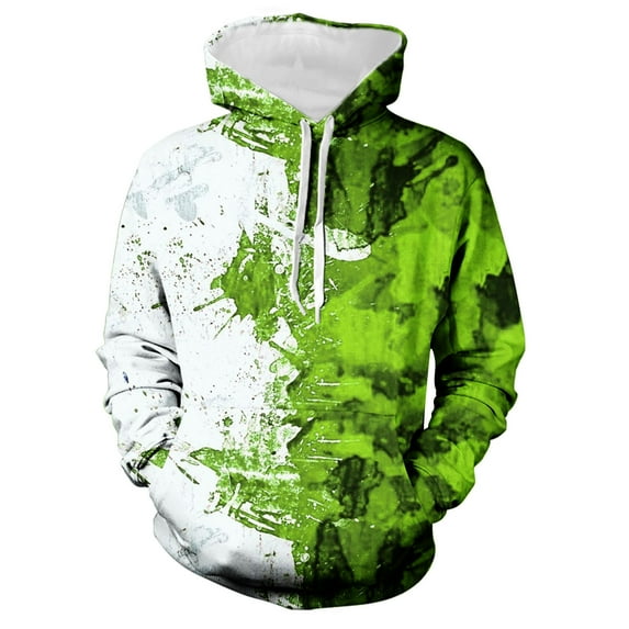 Lilgiuy Men's Novelty Color Block Pullover Hoodie Casual Round Neck Print Long Sleeve Hooded Sweatshirt for Sports Gym Exersice