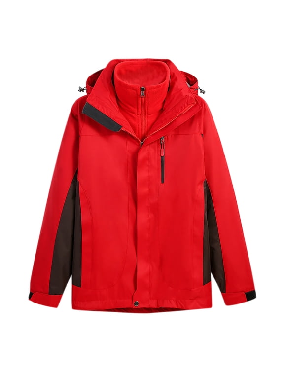 Men's Novelty Fallow Three-In-One Two-Piece Outdoor Jacket Long Sleeved Coat for Sailing Fishing Camping