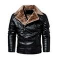 thumbnail image 1 of Lilgiuy Men's Novelty and Winter Fleece Leather Jacket Casual Top Coat for Going Out, 1 of 4