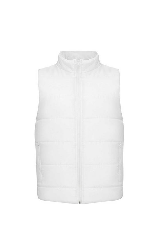 Men's Outdoor Vest Fashion Full Zipper Stand Collar Quick-drying Loose Padded Vest Coats White