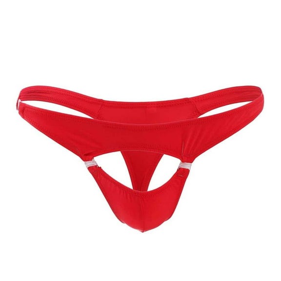 Lilgiuy Men's Personality Charming Unbuttoned T Pants Charming Low Waist Underwear Ice Silk Men Comfort Flex Fit Underpants