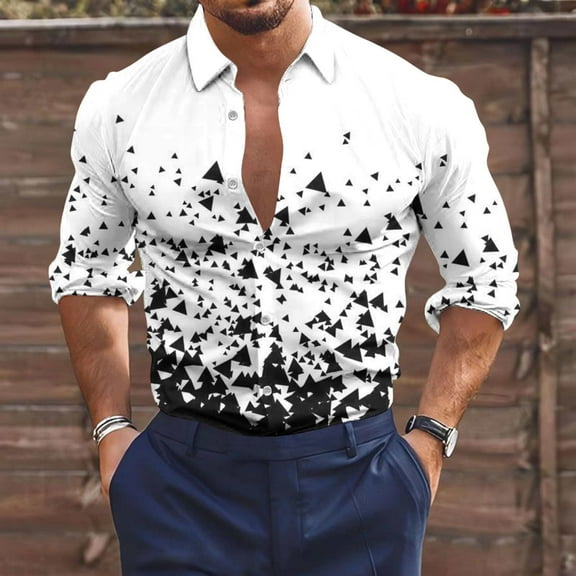 Lilgiuy Men's Plaid Shirts Casual Button Down Turn Down Collar Long Sleeve Shirt Jacket with Pockets for Stage Performance