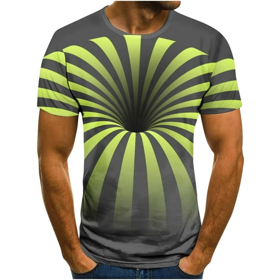 Lilgiuy Men's Plus Size Print Tee Shirt Casual Summer Short Sleeve 3D Unrelocated Patterns T-Shirt Fun Abstract Graphic Tops for Golf Tennis (Gray,4XL)