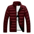 thumbnail image 1 of Lilgiuy Men's Puffer Jacket Casual Solid Color Stand-up Collar Lightweight Winter Warm Waterproof Windproof Down Coat with Zipper Pockets for Other Activities, 1 of 2
