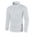 thumbnail image 1 of Lilgiuy Men's Quarter Zip Sweater New Winter Solid Color Color Long Sleeve Sweater Polluver Lightweight Turtleneck Sweater Gifts for Your Family or Friends, 1 of 4